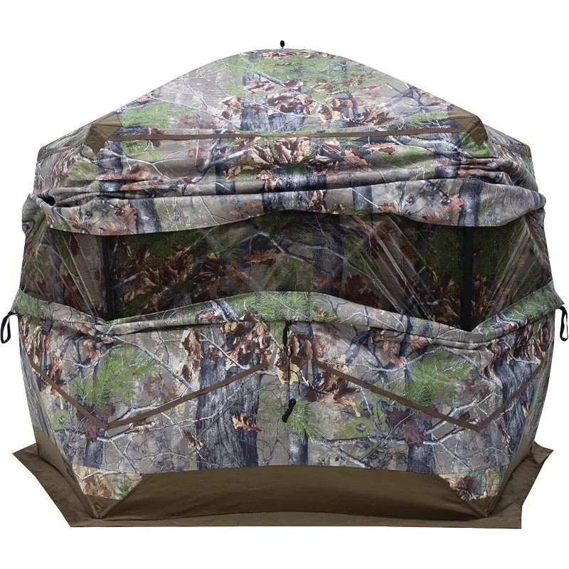 Blinds Ox Portable Hunting Blind, Pop-Up Hub Blind, Durable Oxhide Fabric, Panoramic Shooting Window, Bloodtrail Backwoods