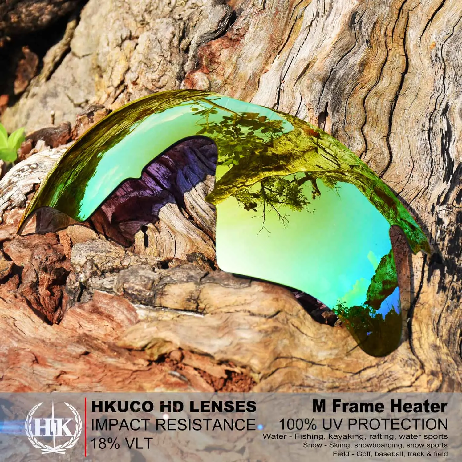 

Мужские сменные линзы Hkuco для солнцезащитных очков с обогревателем в оправе M, поляризованные 24-каратного золота