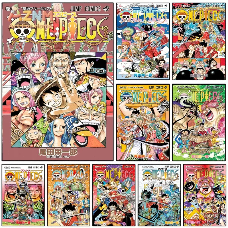 Lienzo Decorativo de Pared con la Portada del Volumen del Manga One Piece, Arco Reverie de Luffy, Impresión en Lienzo sin Marco, Póster de Jump Comics para Dormitorio de Niños