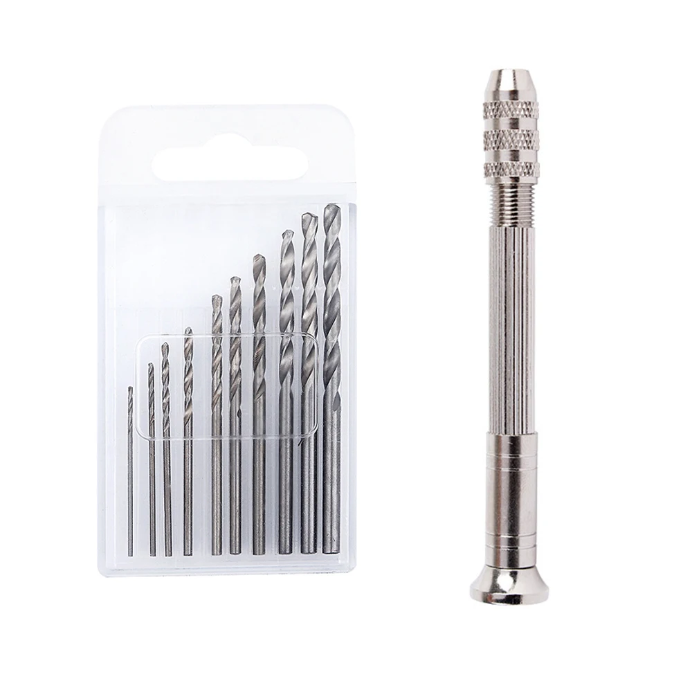 Pin Vise Hand Drill for Resin Casting Molds Single Head Hand Twisted Drill with 10Pcs Drill Bits (0.8-3 mm) for  Jewelry Making