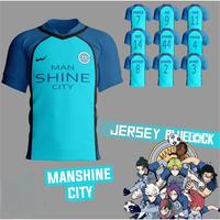 Blue Lock Manshine City Anime Cosplay Men V-neck Jersey Football Short Sleeve Tee Seishiro Nagi Tops 2025 T Shirt Custom Tops