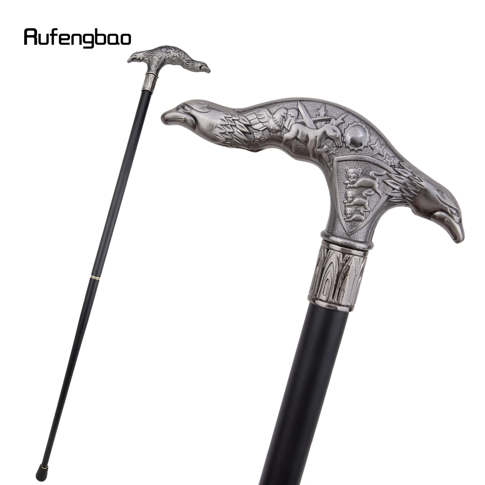 Silver Eagle Head Fashion Walking Stick Decorative Stick Cospaly Vintage Party Fashionable Walking Cane Crosier 93cm