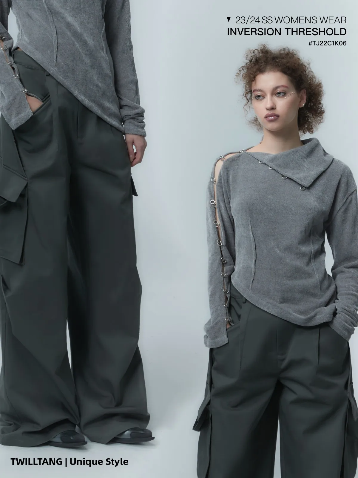 

Брюки с низкой талией и широкими штанинами, драпированные, в пол, повседневные, TIWILLTANG Ambition Diary Pants, 100% хлопок, размер L