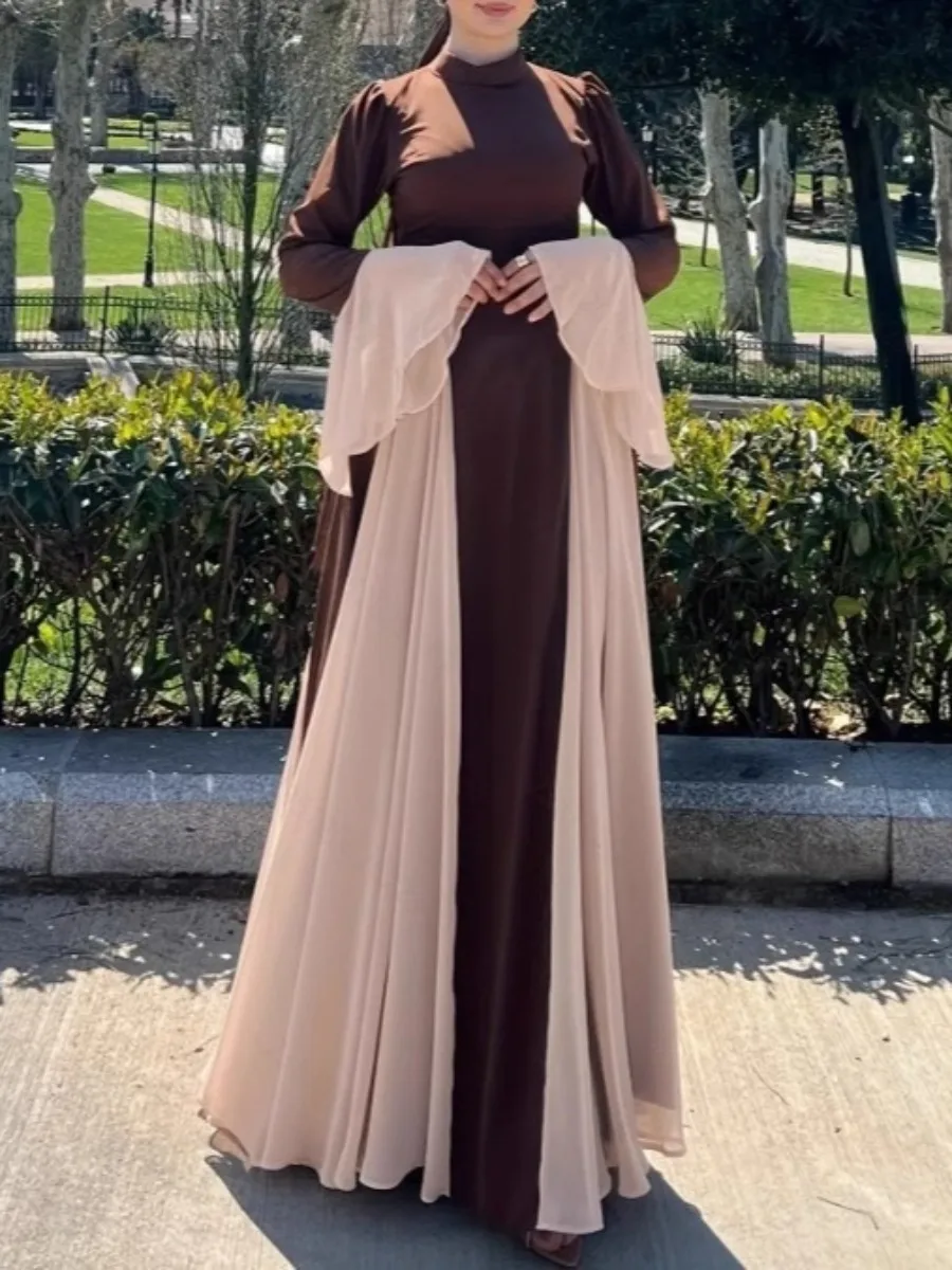 

Muslim Dress Abaya Women Chiffon Flare Sleeve Eid Party Dresses Dubai Jalabiya Kaftan Morocco Vestidos Long Robe Ramadan 2025