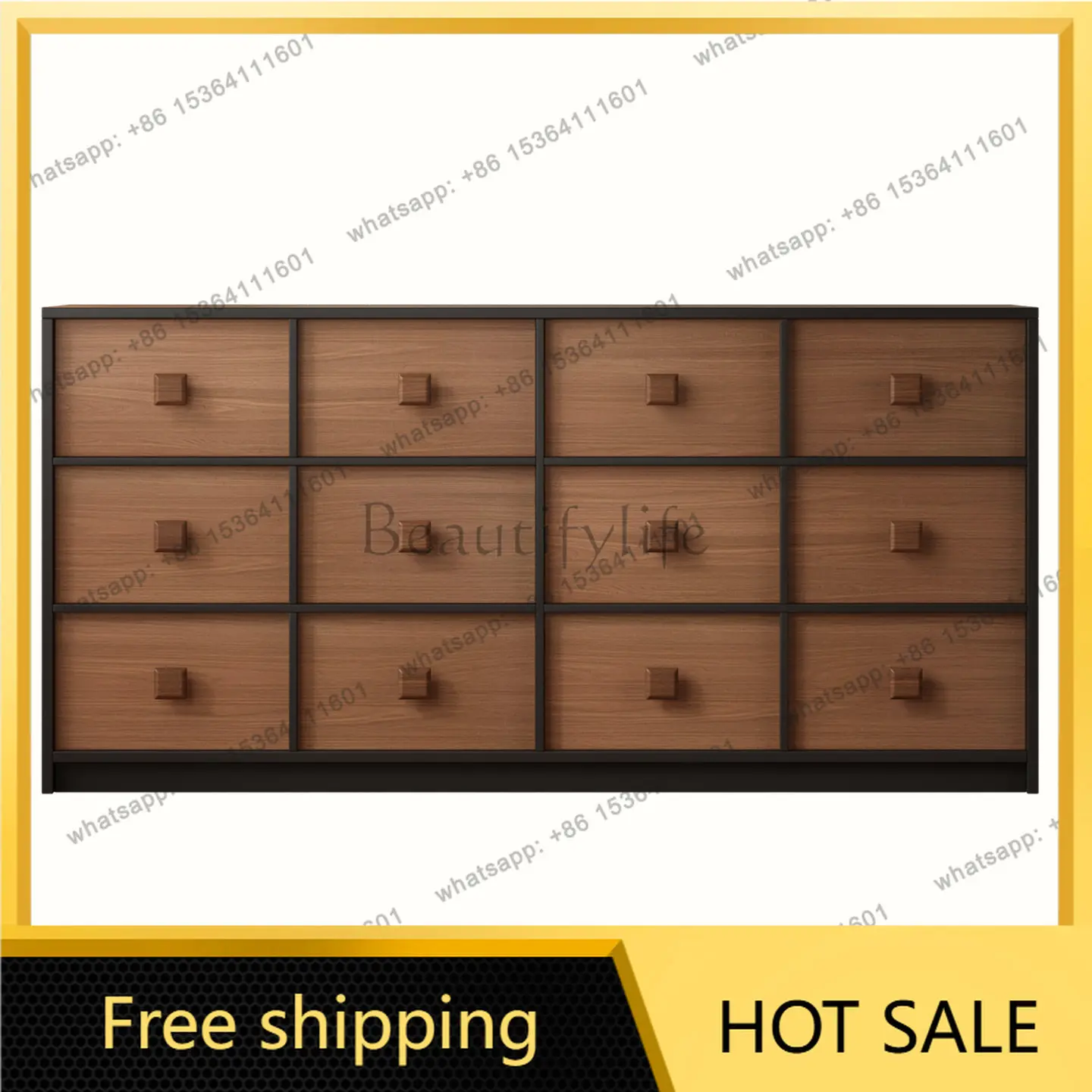 Solid wood chest of drawers, vintage drawers, bedside storage cabinet, bedroom living room