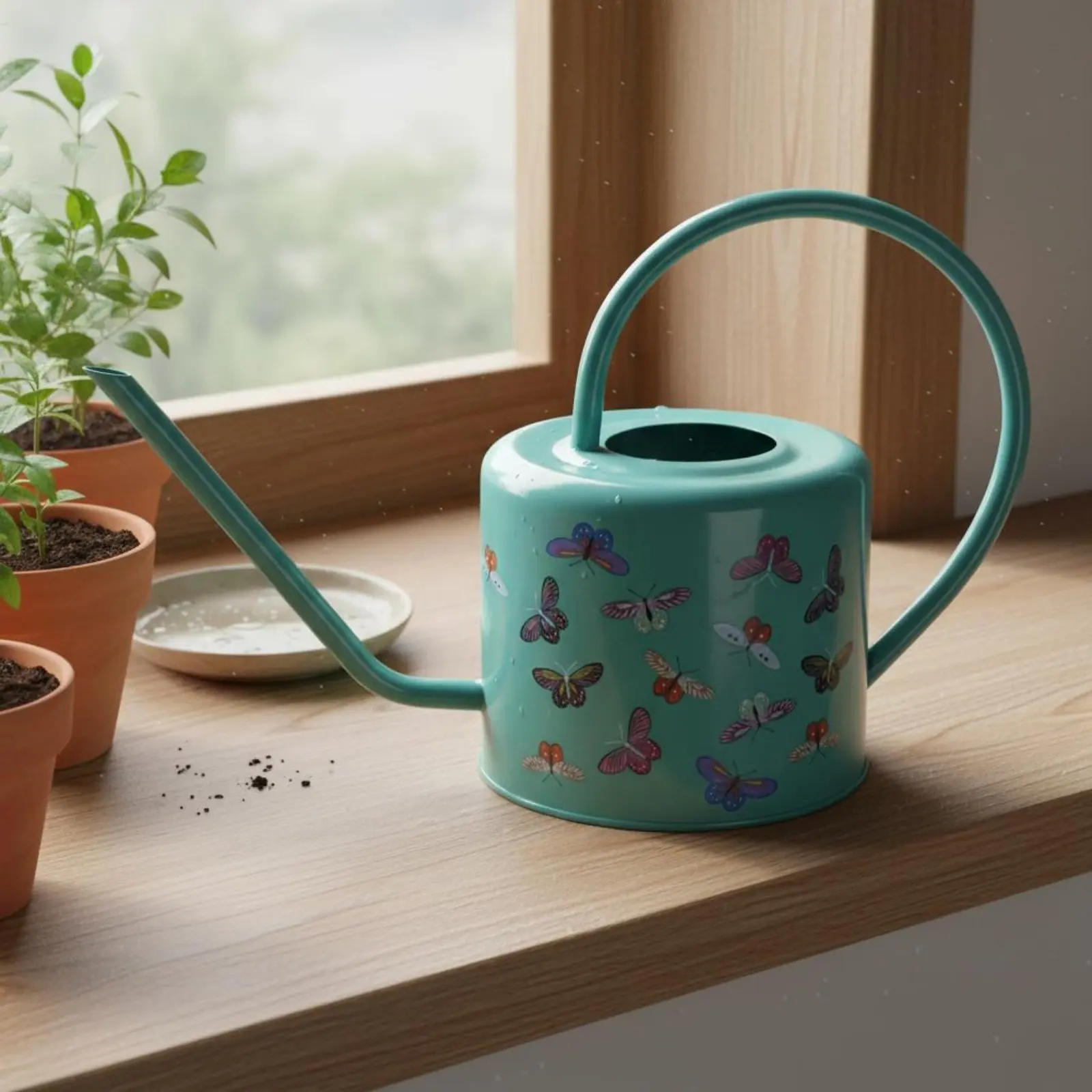 Stainless Steel Watering Can Nordic Design Stainless Steel Watering Pot Garden Tool Easy to Pour for Houseplants view 2