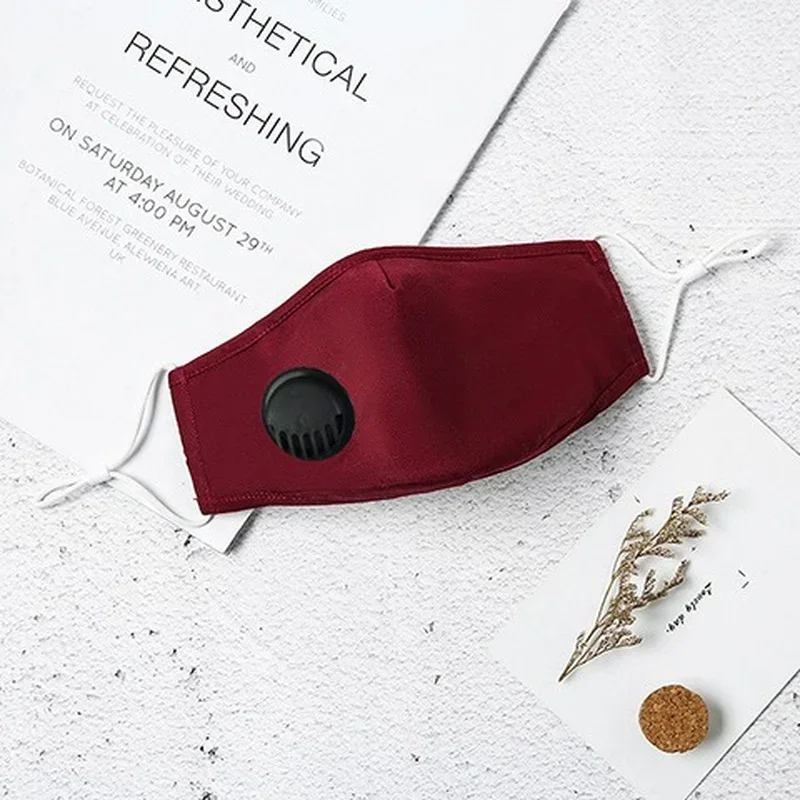 Black Washable Reusable Cotton Fabric Cloth Face Mask with Activated Carbon Filter for Dust
