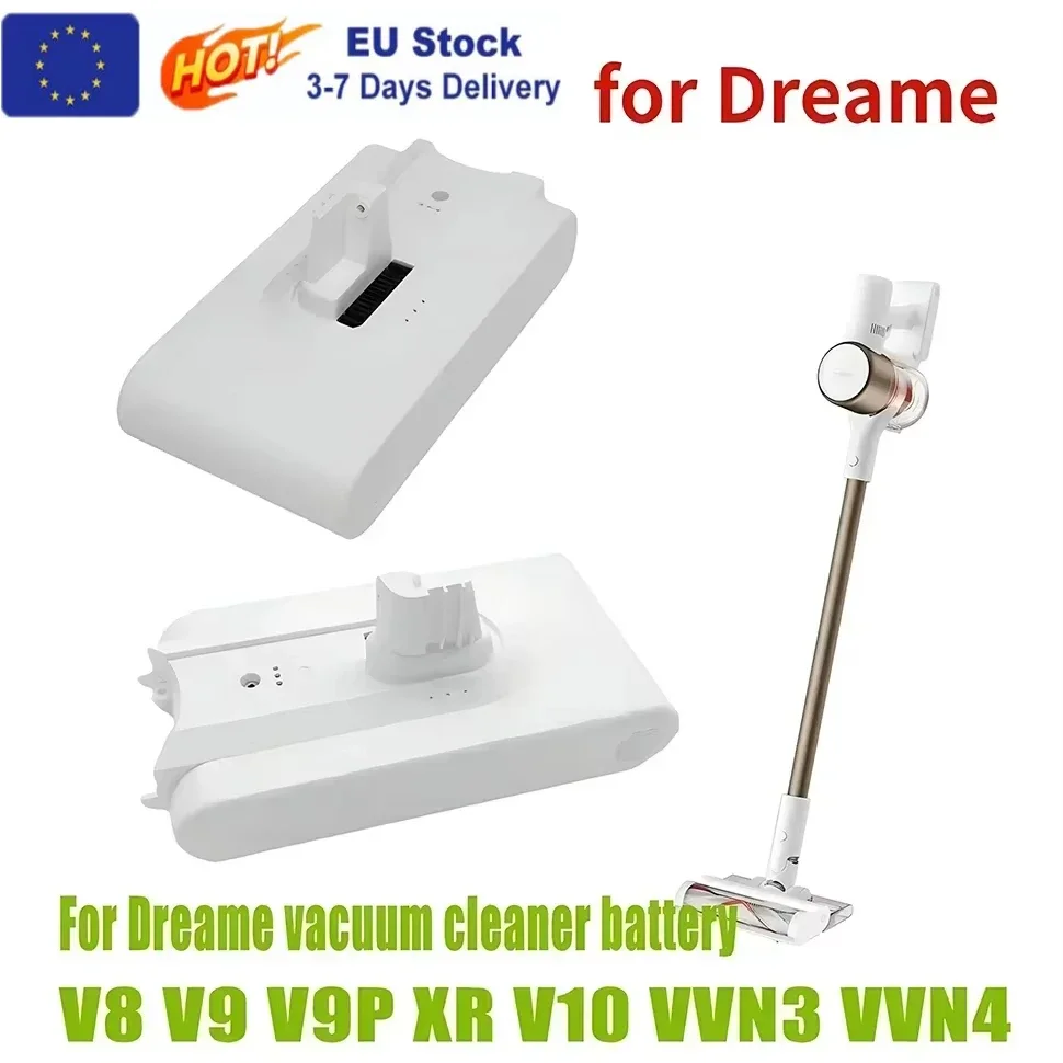 بطارية ليثيوم أصلية 100% لـ Dreame V8 V9 V10 V9P XR VVN3 VVN4 قطع غيار المكنسة الكهربائية اللاسلكية المحمولة بطارية بديلة