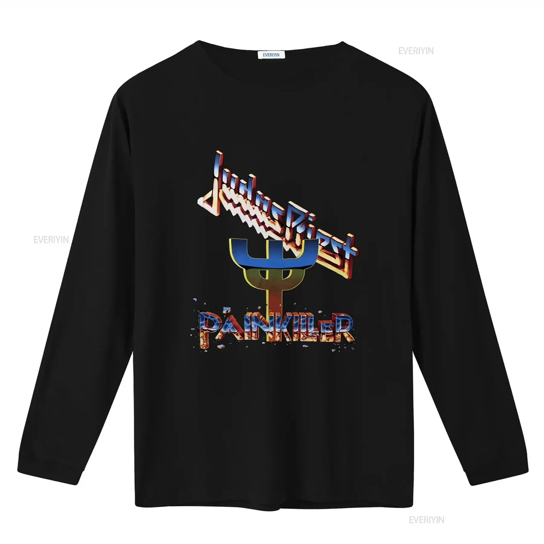 1990 Judas Priest Painkiller Tour New Black T Shirt Double Sided vintage Washed Versatile Breathable Casual