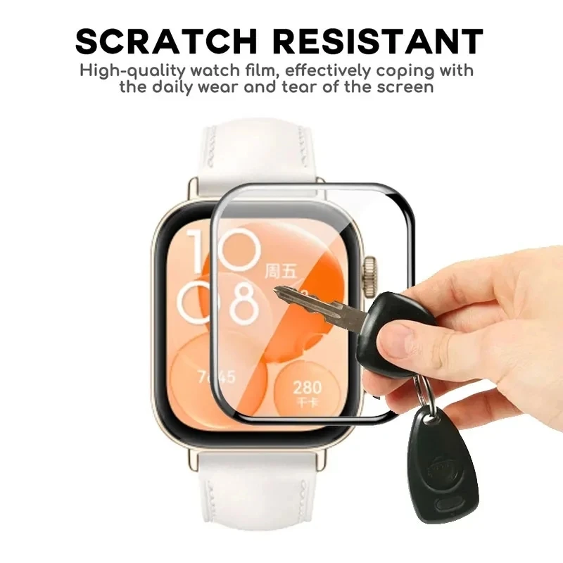 화웨이 워치용 화면 보호대 필름, Fit3 스마트워치 보호대 풀 커버 보호 스크래치 방지 소프트 필름
