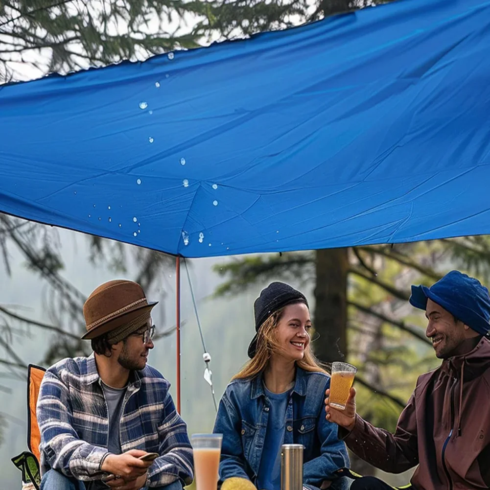 PE Rainproof Tarp Camping Tent Sunshade Cloth Portable Waterproof Awning Dust Cover Large Tarpaulin Outdoor Sunshade Sail Tarp