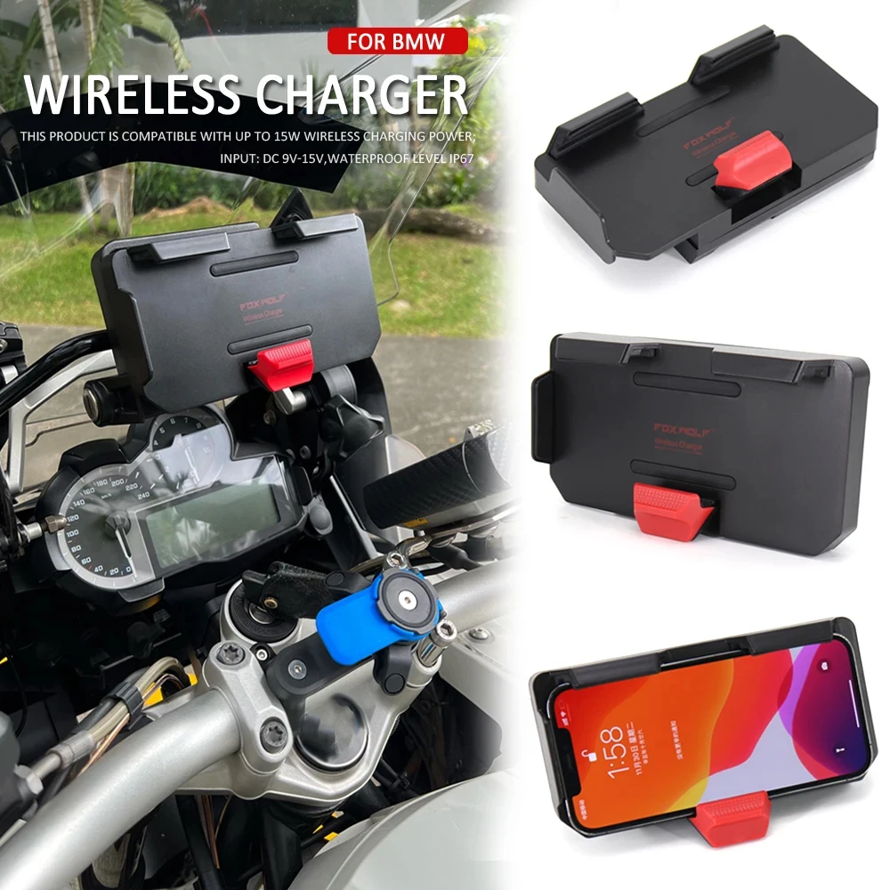 

New Motorcycle Parts Navigation Bracket Wireless Charging Support Mobile Phone For BMW R1200GS F800GS ADV F700GS R1250GS F900R