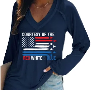 

Courtesy of The Red White and Blue Slogan Women Sweatshirt Colored Jets Make Up The National Flag Print Fashion Female Tops