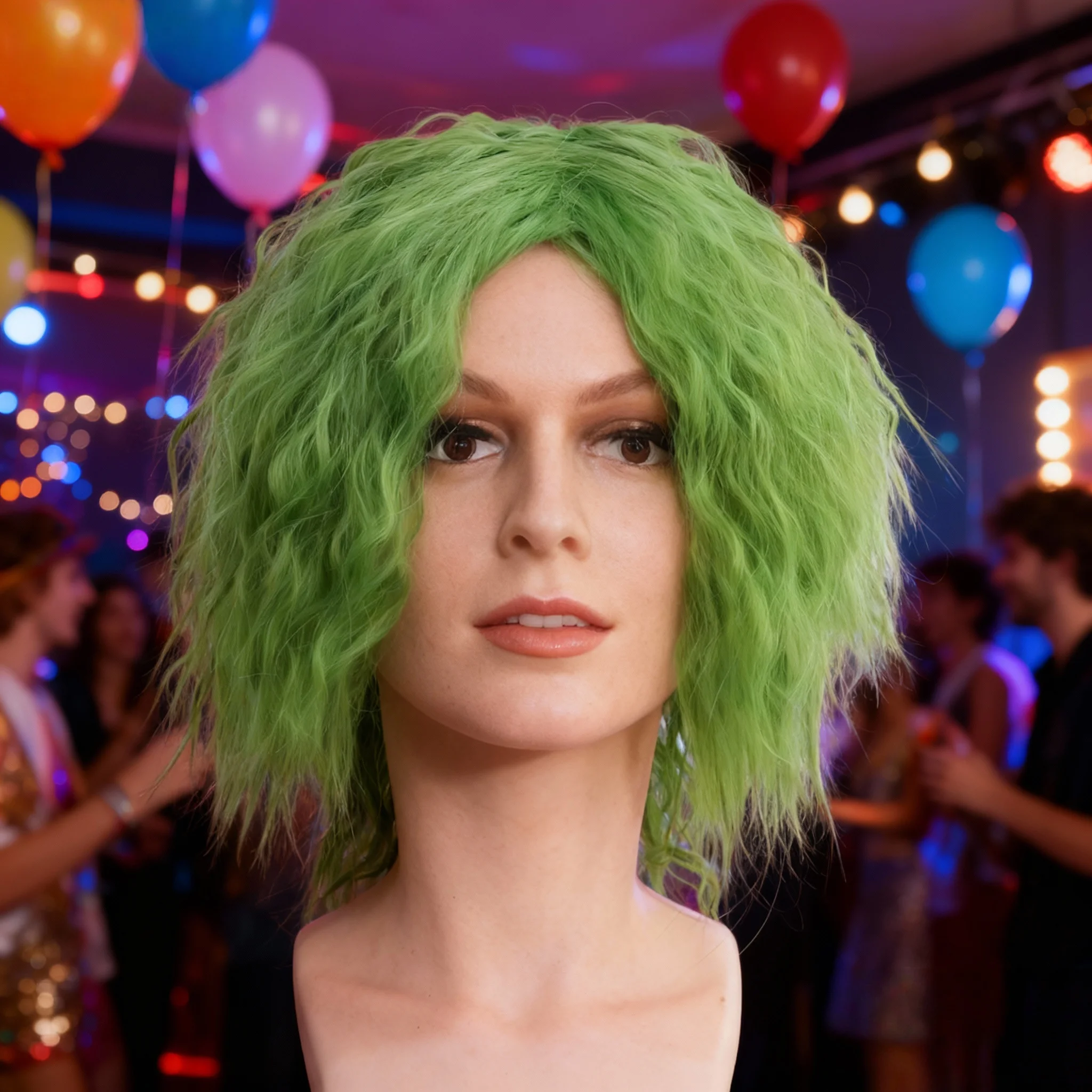 

Рождественско-зеленые мужские вьющиеся волосы, мужские короткие волосы средней длины, эксцентриковый зеленый короткий парик в стиле аниме с пушистыми флисовыми кудрями.