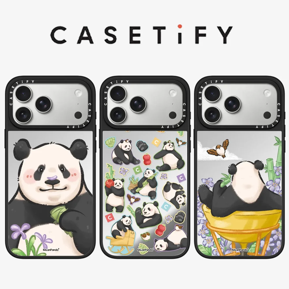 Coque de téléphone CASETiFY Série Panda « La vie quotidienne de Menglan » pour iPhone 17 13 Pro Max Air 16 15 14 Plus – Housse de protection magnétique