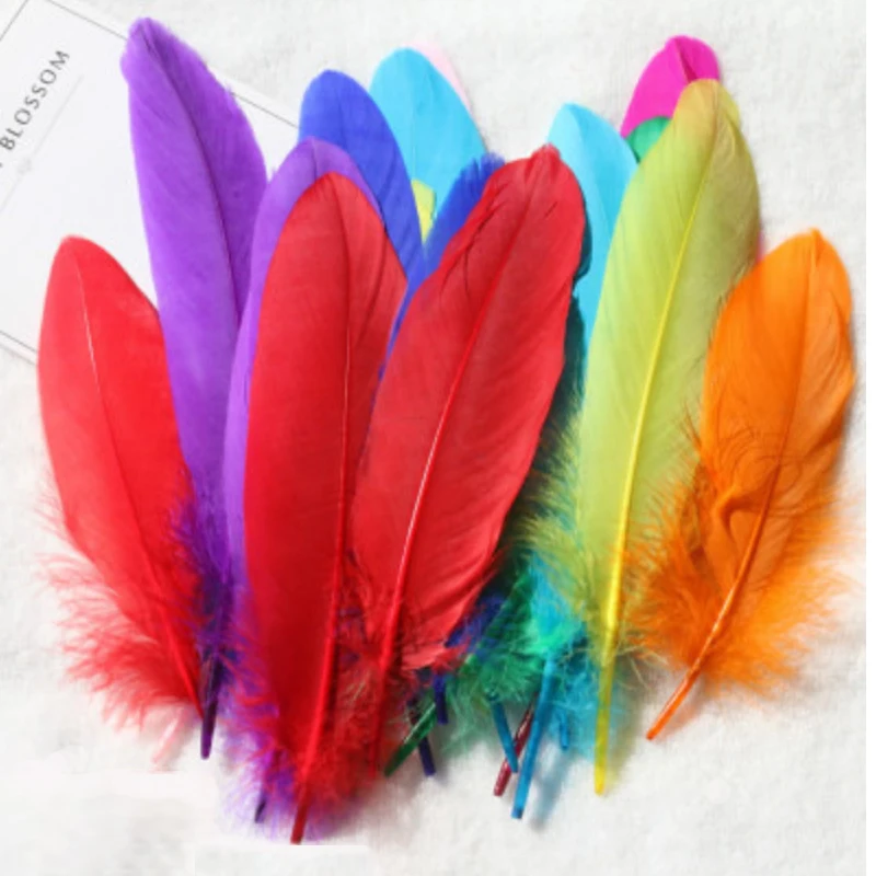 15-20cm Hard Stick Gänse federn künstliche Schwan Pluma Handwerk Zubehör bunte Traum fänger Feder Dekoration – Detail 10