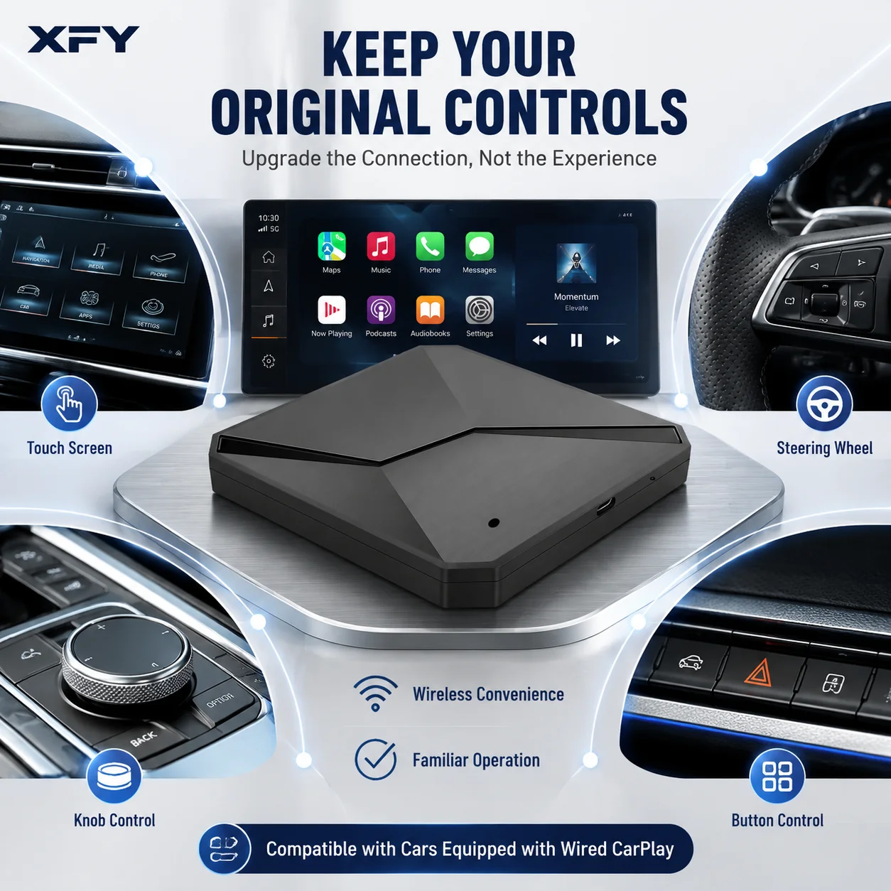 2026 Android CarPlay Ai Box Kowankit Wireless Android Auto 3 in 1 USB Adapter Plug & Play For Youtube Netflix Universal TV Box