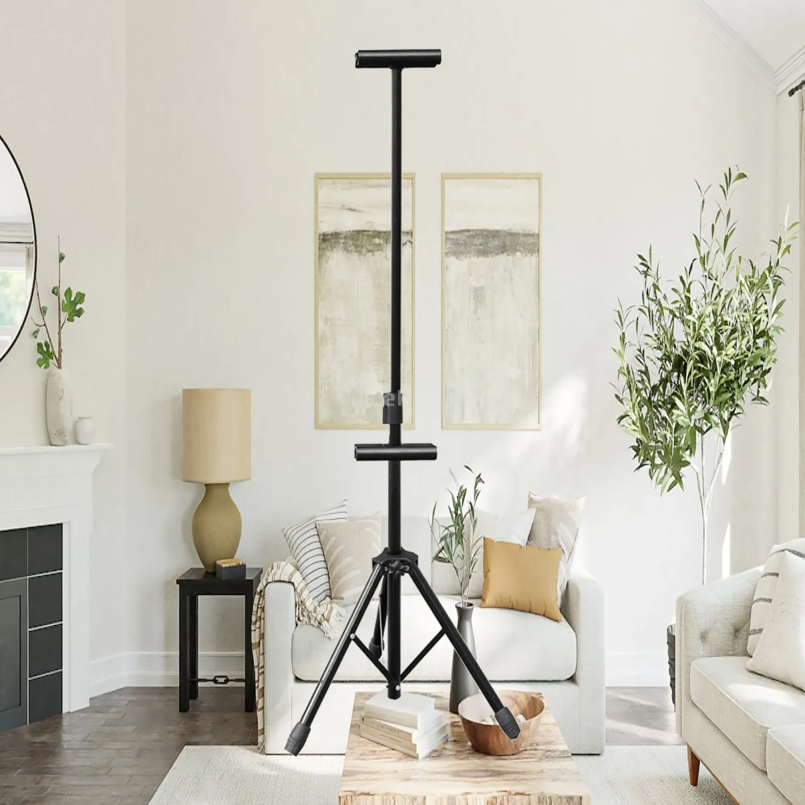 Metal Display Rack for Advertising Posters Freestanding Adjustable Height Folding Tripod Base Double Sided for Store