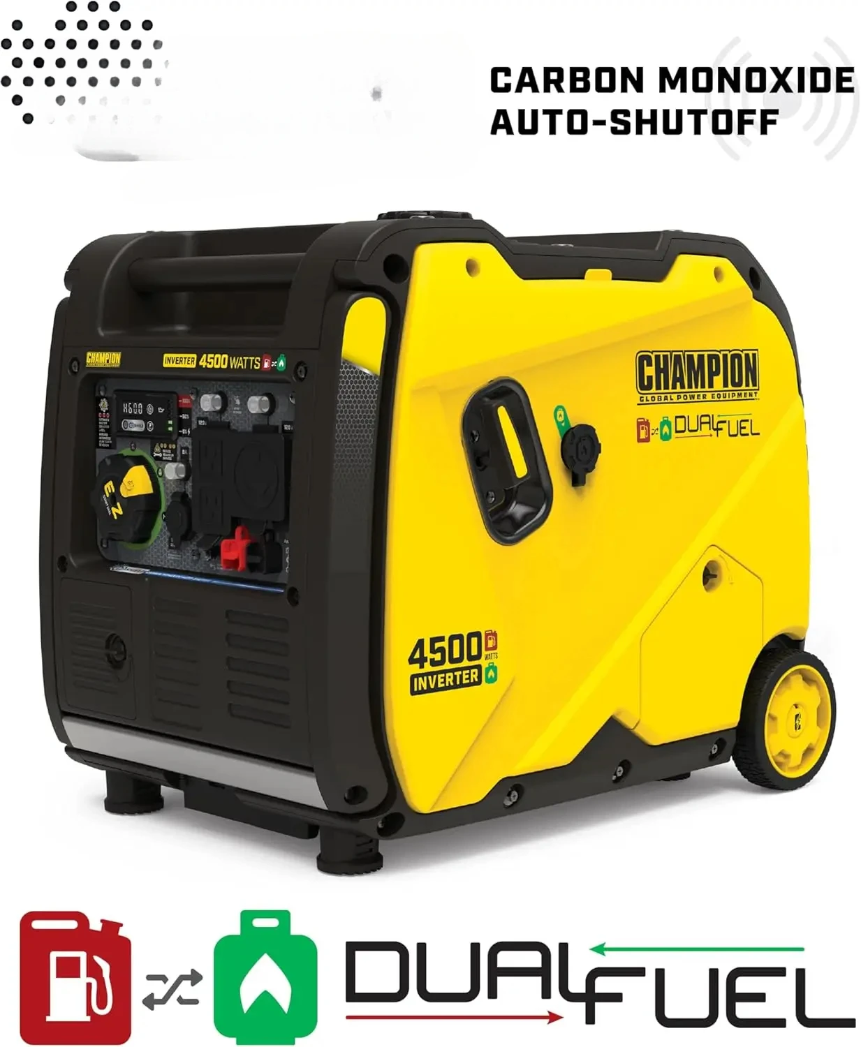 Equipment 4500-Watt Electric Start Dual Fuel RV Ready Portable Inverter Generator with Quiet Technology and CO Sh