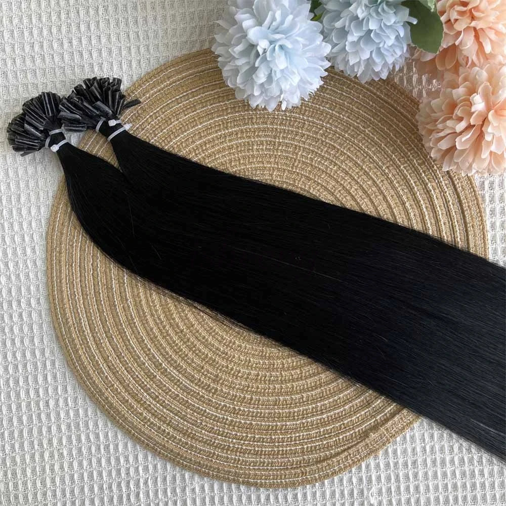 Isheeny مسمار U تلميح وصلات شعر شعر بشري حقيقي الكيراتين الشعر التمديد الانصهار الطبيعي للنساء 12 بوصة-20 بوصة 30 جرام/الحزمة