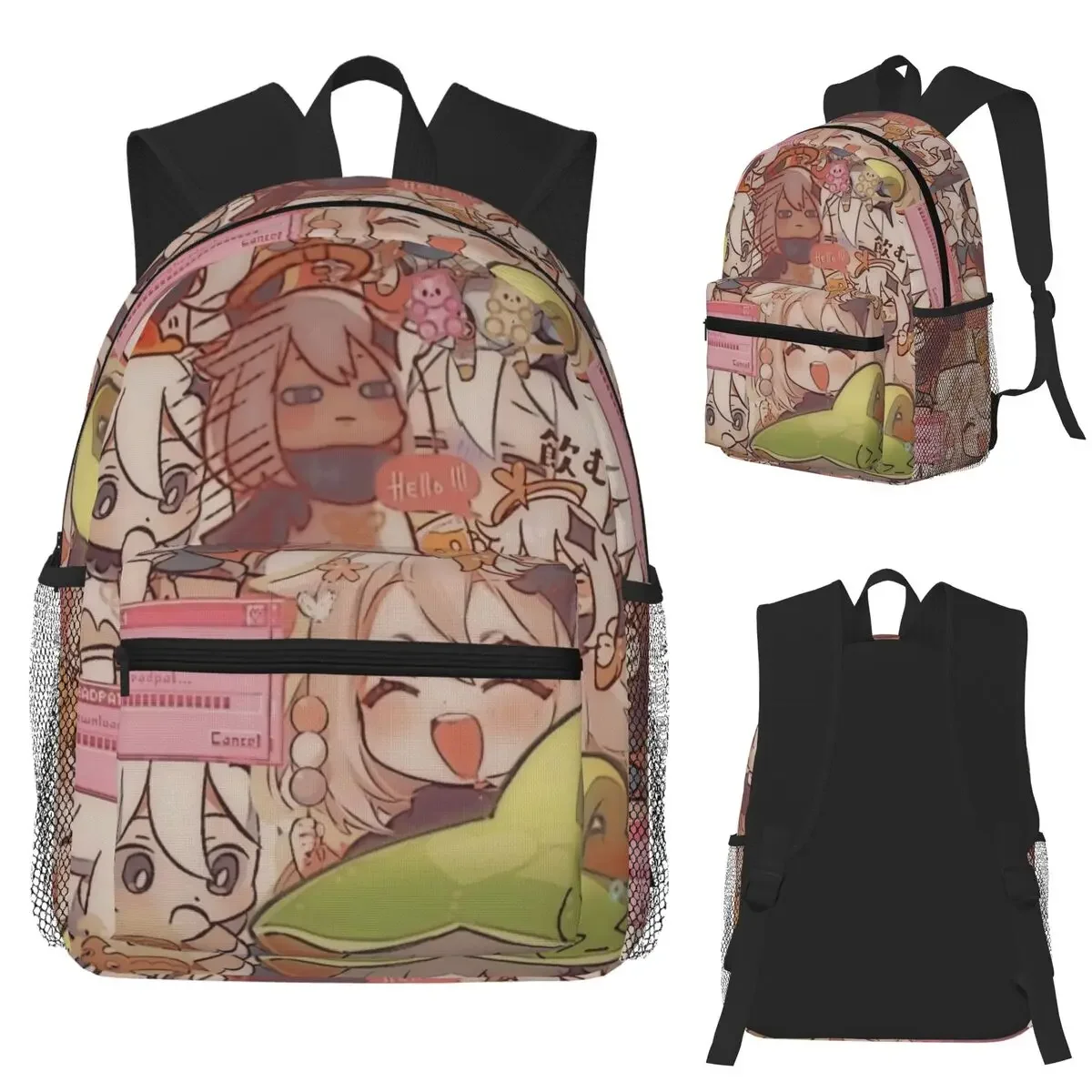 Genshin Impact Paimon Student Backpack School Bag Hiking Travel Daypack for Men Women Fashion Bookbag Shoulder Bags