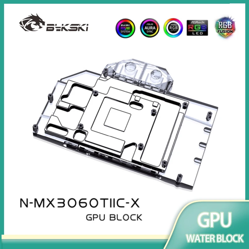 Bykski N-MX3060TIIC-X GPU Block for MAXSUN 3060TI ICRAFT OC 8G Graphics Video Card Water Coolling / Copper Radiator