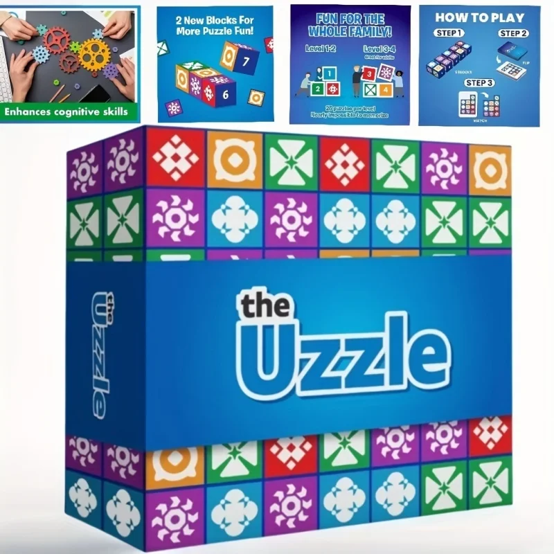 The UZZLE game children's board game parent-child interaction logic spatial thinking board game toys puzzle building block game