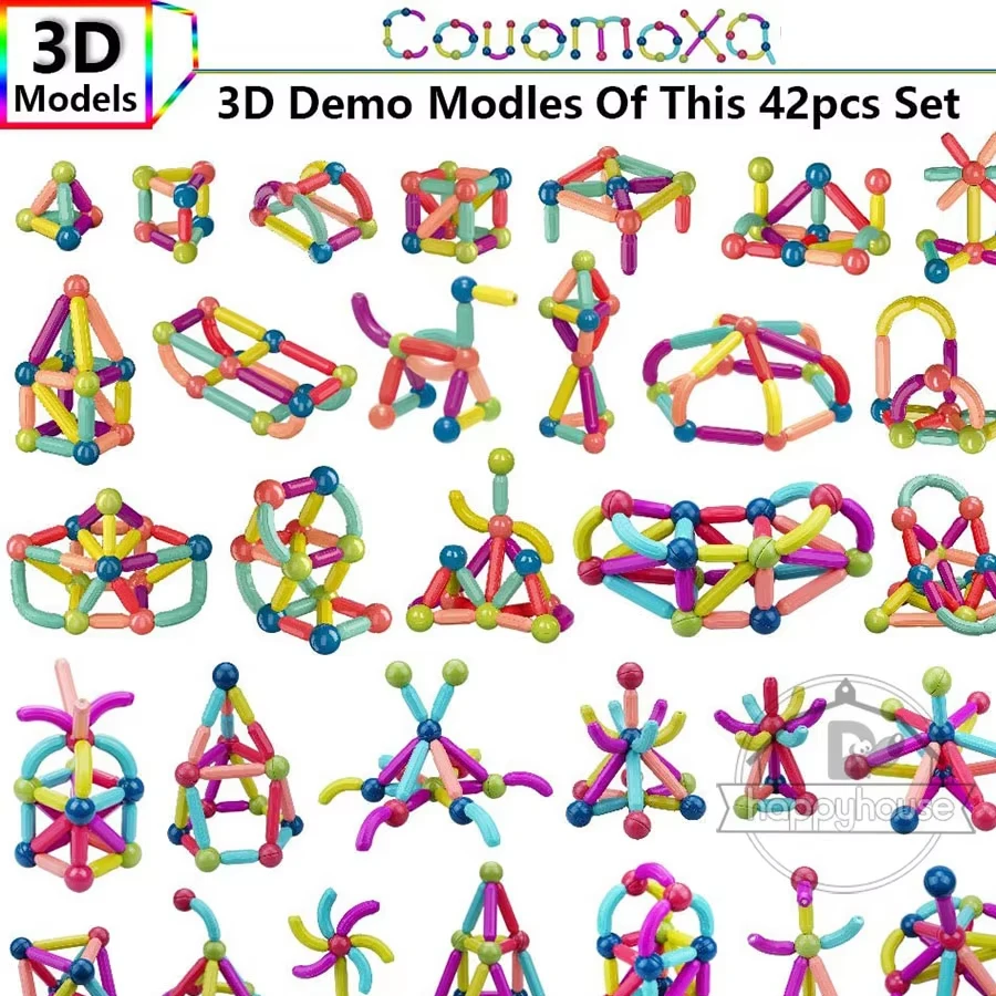Magnetische bouwstenen voor kinderen: magnetische stok Montessori-spel voor 3 4 5 jaar oud Magnetische blokken Speelgoed voor kinderen Blokspellen
