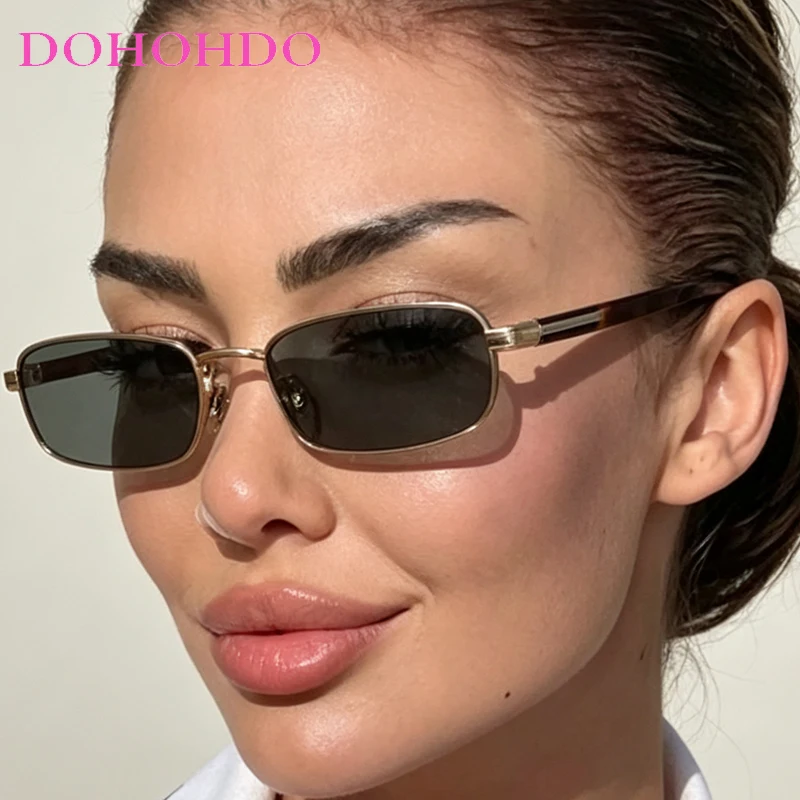 Classic Retro Small Square Womens Y2K Sunglasses With Fashionable Metal Frames For Mens Sunglasses Driving Car Sunglasses UV400
