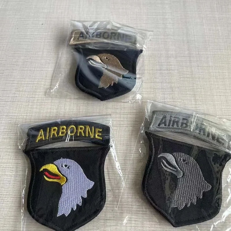 WWII US PARATROOPER 101st AIRBORNE Armband  Patch Embroidery Emblem Shoulder Applique,Military Tactical Hook And Loop Patches