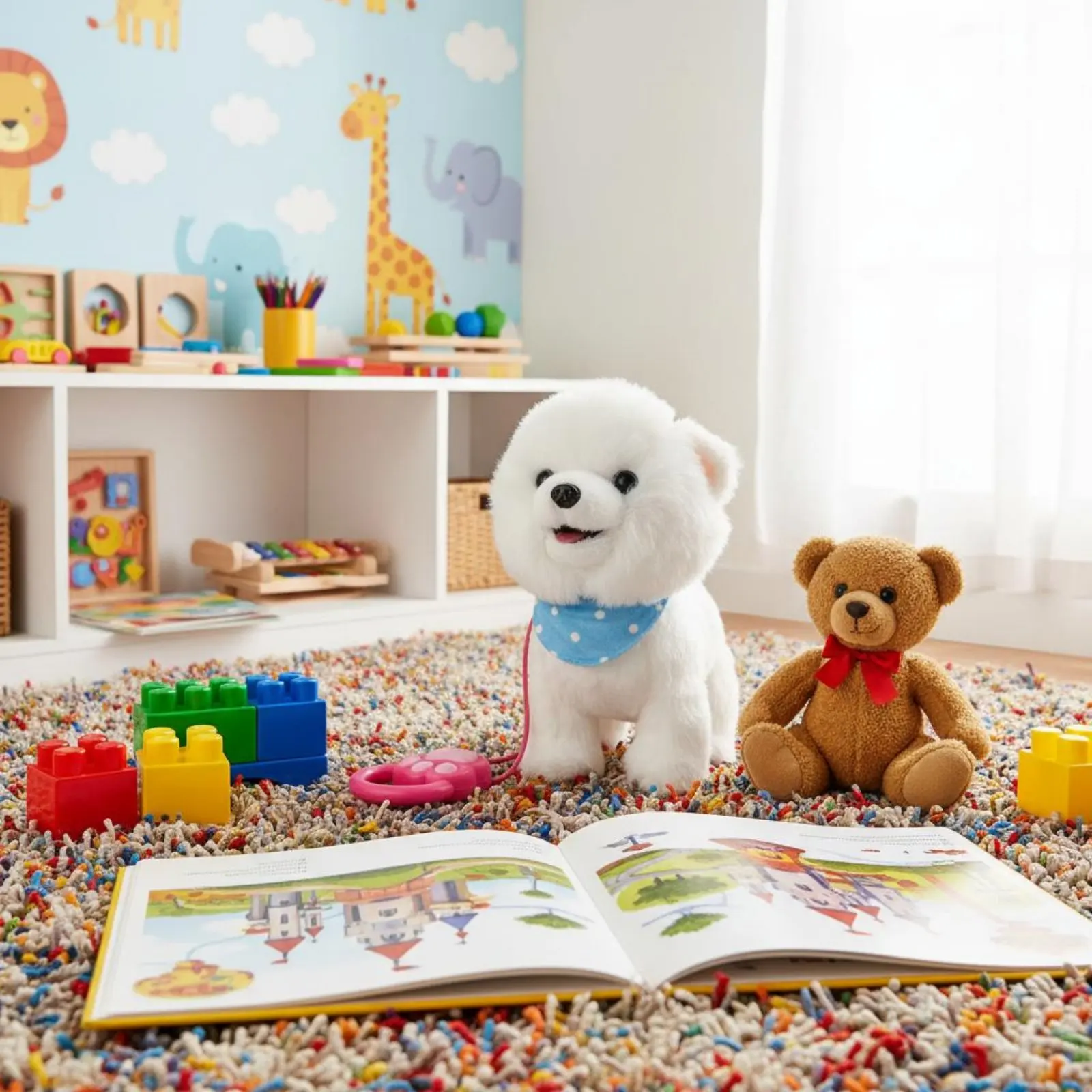 Walking Soft Dog Contact Activated Interactive Soft Dog Electric Barking Puppy Music Playing Stuffed Toy for Gift, Playtime