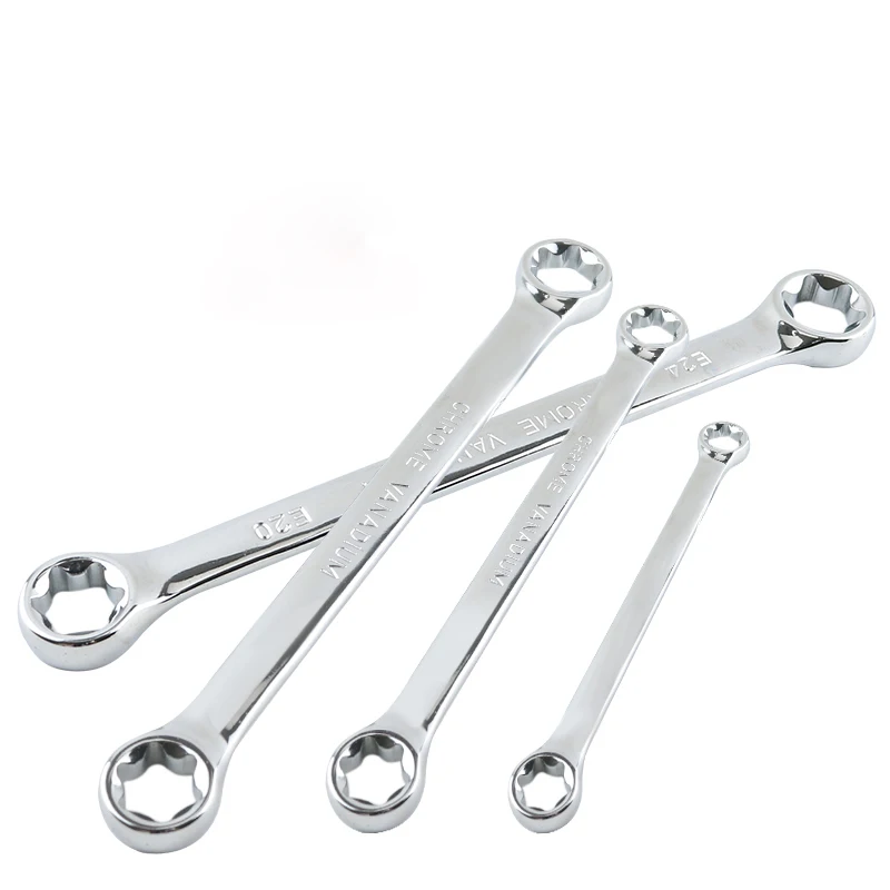 4Pcs/set Star Double-ended Hexagon Socket E-Torx Box Ring Wrench Set Spanner E-type Tools E6-E24