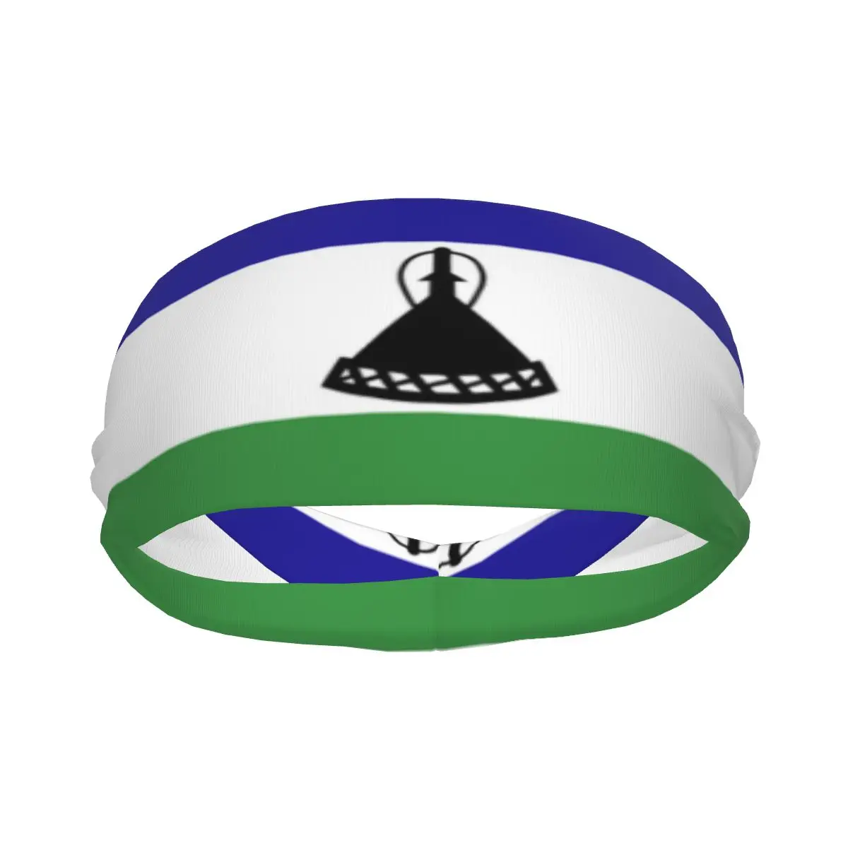 Custom Lesotho Flag Sport Headbands for Women Men Stretchy Moisture Wicking Gym Sweatband