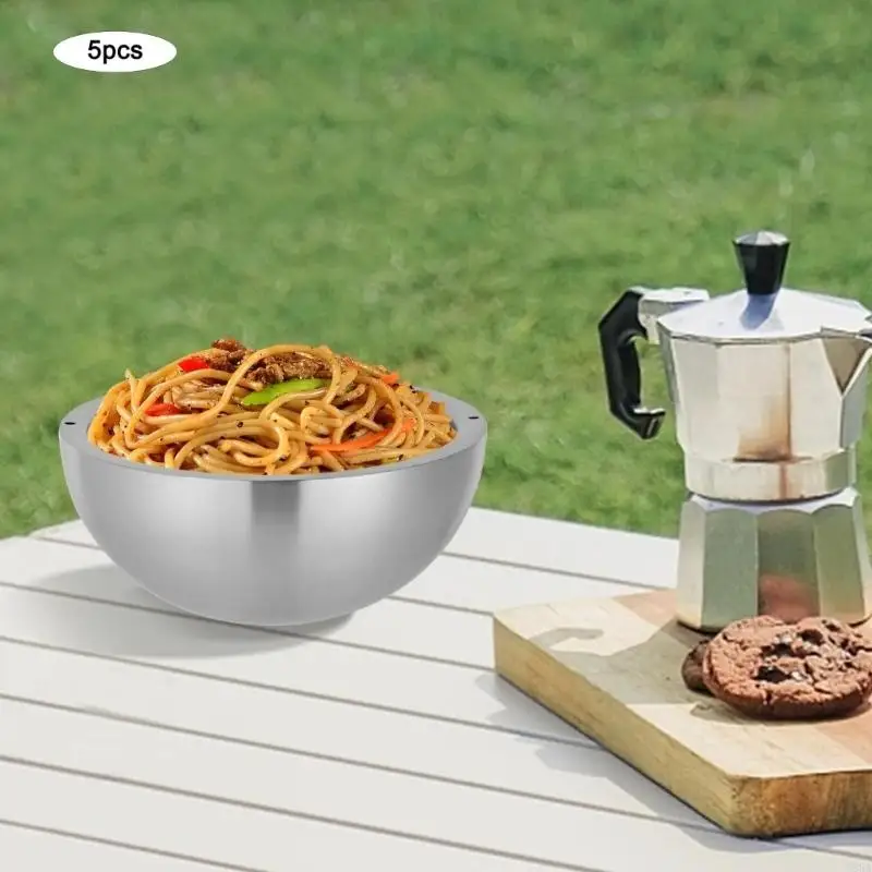 Additional 304 Untarnished Twin Wall Insulated Bowl for Maintaining Cold otherwise Hot Exemplary for Picnics Parties Meals