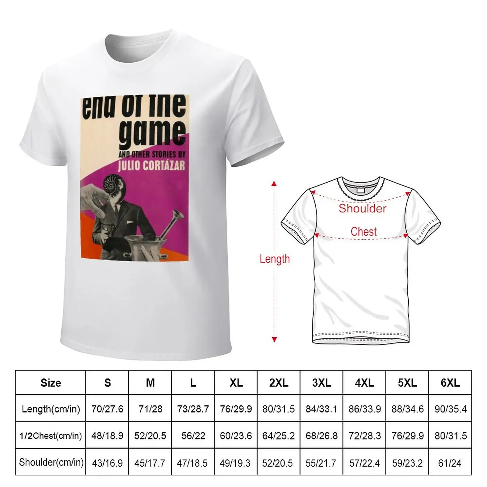 End of the Game by Julio Cortazar - 60s vintage book paperback T-Shirt vintage new edition quick-drying Men's t-shirts