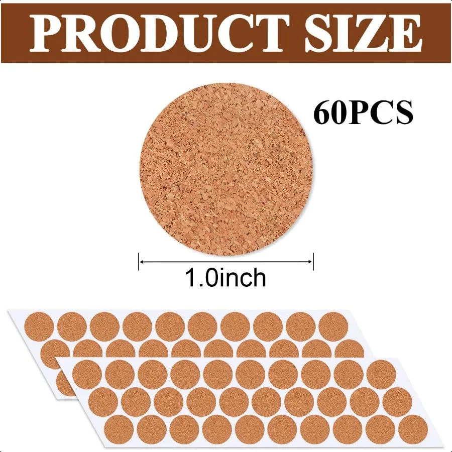 80 قطعة 1 بوصة منصات الأثاث الفلين المستديرة خزانة لاصقة مصدات الباب كوستر قدم المضادة للخدوش منصات الأثاث ل أرجل كرسي P #3