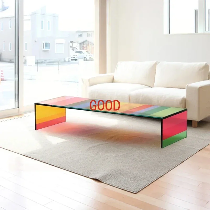 Modern Creative Modern Design Acrylic Rainbow Rectangular Tea Table