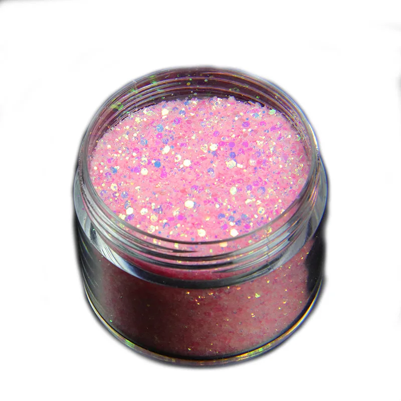 1 Box Shiny Iridescent Glitter Sugar Sand Powder For Nails 3D Acrylic Flowers Design White Black Sequins Decoration