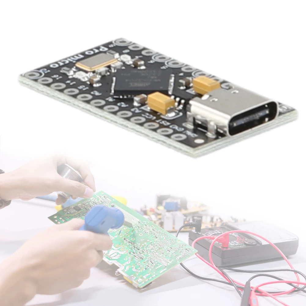 ATmega32U4 USB Type-C Pro Micro Development Board with 2 Row Pin Header Micro USB/Type-C Pro Micro Board 5V 16MHz for Arduino view 4
