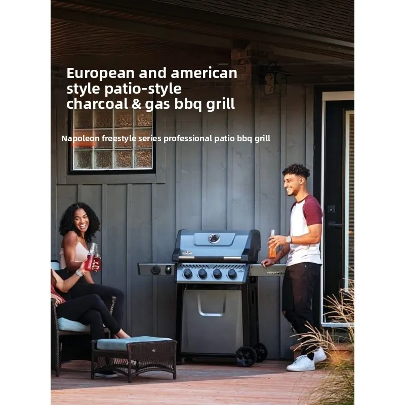 North American Garden Gas Grill, Professional Outdoor BBQ Cooking Stainless Steel Grill