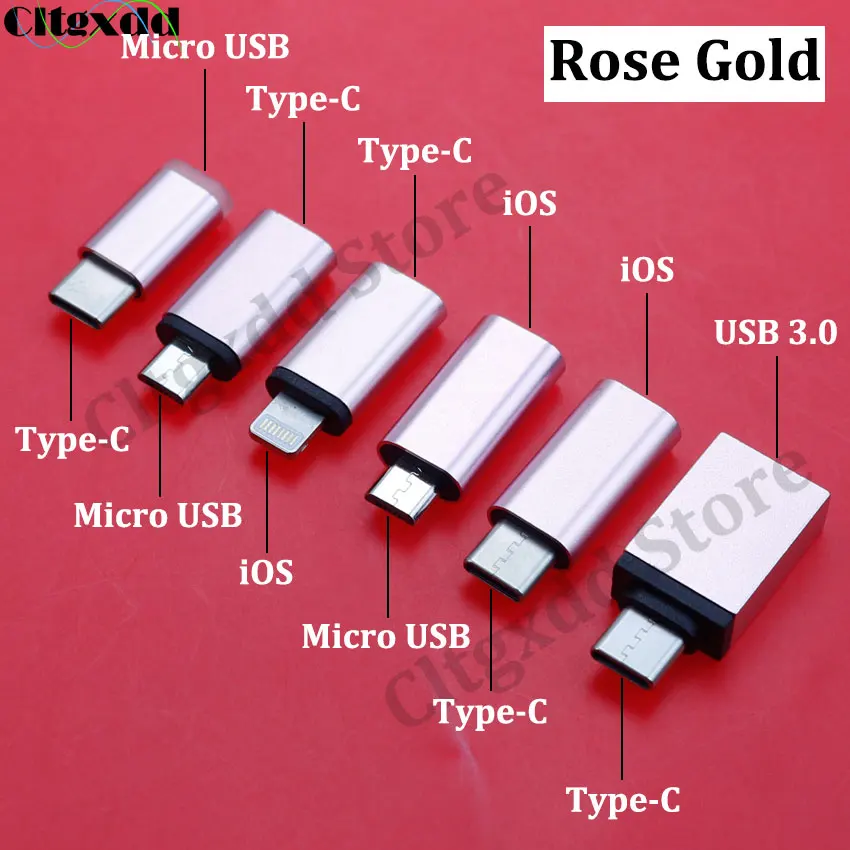 1Piece Micro USB 3.0 Type-C IOS Connector Male To Female Converter Adapter Plug For iPhone X 8 7 6 Plus Samsung S8 Xiaomi Huawei