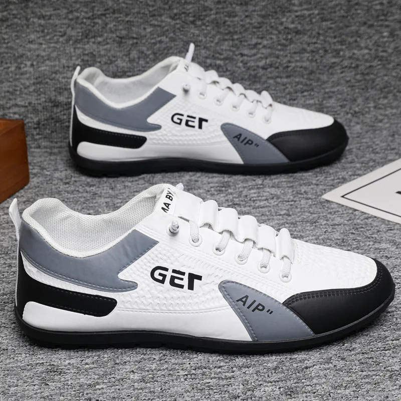 Zapatillas de correr ligeras y a la moda para hombre, informales, deportivas, bajas, sin cordones, punta redonda, suela de goma, forro de malla transpirable