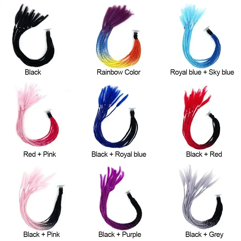 Helm Dreadlocks Geflecht für Helm Motorrad Dreadlocks schmutziges Geflecht Pigtail Gradient synthetische Twist Braid Pferdes chwanz mit Sauger