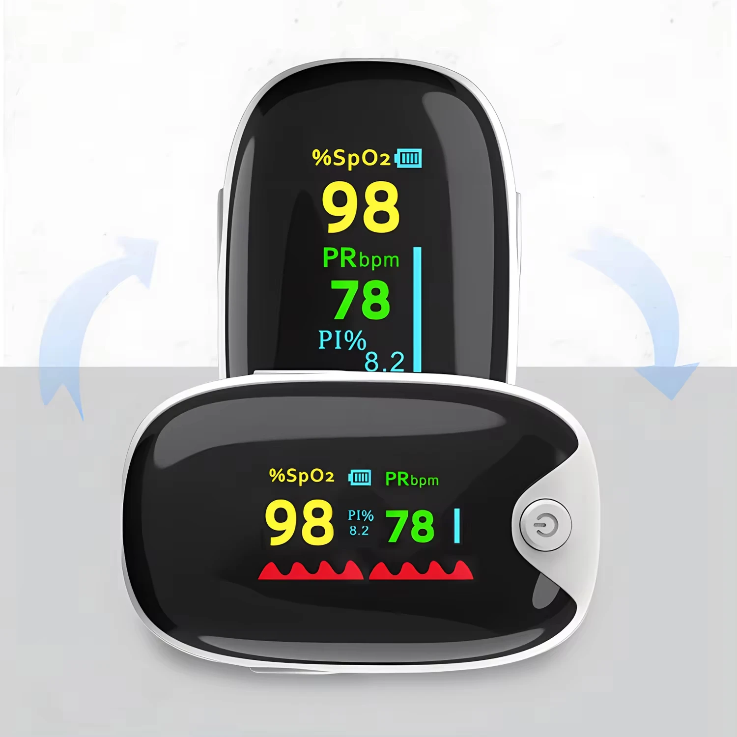 Oxímetro médico portátil do pulso do dedo, monitor, medidor da saturação do oxigênio do sangue, USB recarregável, oxímetro home