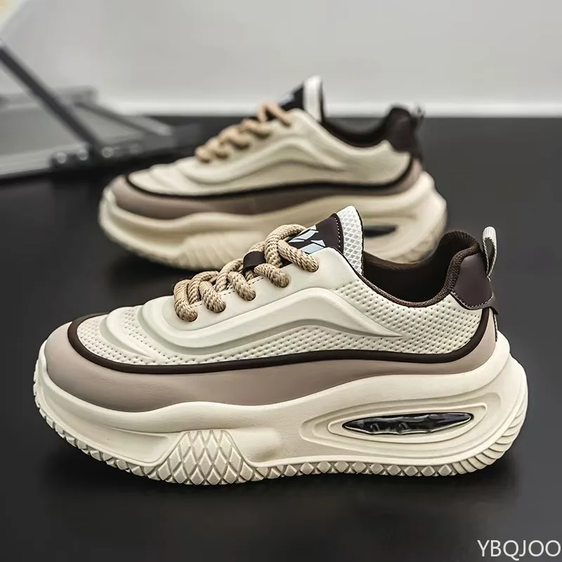 autumn spring thick soled height increasing shoes versatile color blocking personalized casual simple comfortable men's shoes