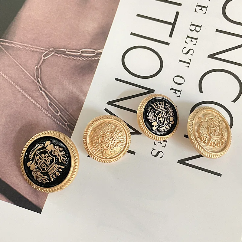 10pcs fashionable metal buttons, crown buttons, decorative buttons, JK British Academy style suit coat windbreaker shirt button