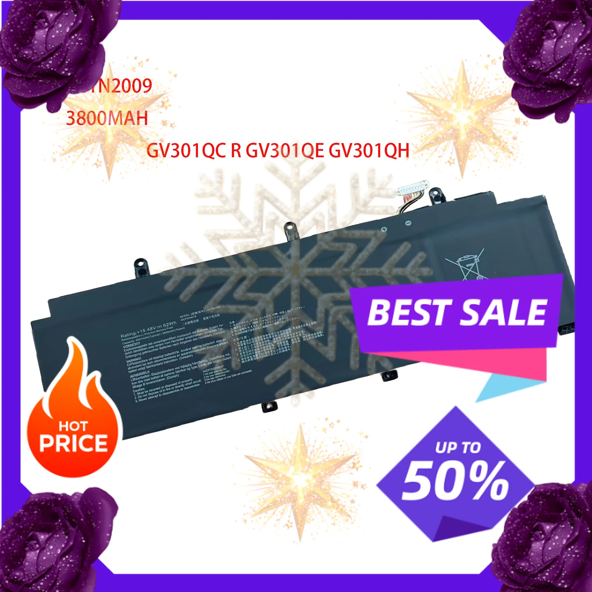 SWZY C41N2009 Battery 7.7V 3800mAh For Asus ROG FIow X13 GV301 GV301Q GV301QC GV301QE GV301QH GV301RA GV301RC PV301