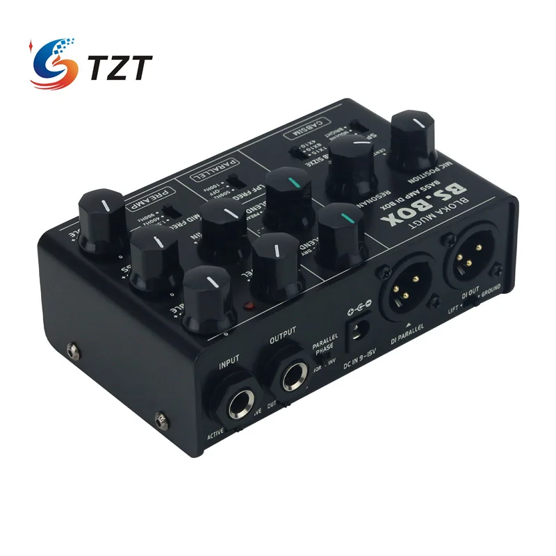 TZT Electric Bass Simulation Effector 3-Segment EQ Bass Speaker Box Ampeg SVT Effects 6.3MM Output with DI