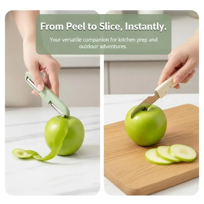 Portable Multi‑Purpose Split‑Design Fruit Knife in Stainless Steel for Easy and Quick Meals Anywhere Anytime