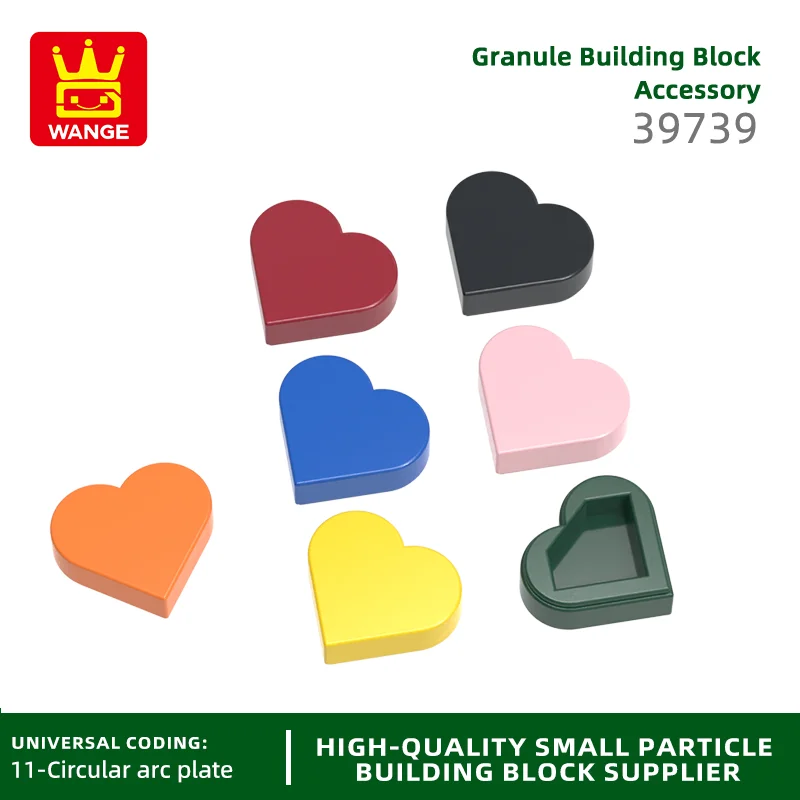 WANGE  39739 100g/651PCS Round 1x1 Heart Building Blocks Moc Love Plate Compatible with Bricks DIY Children Toys Gift